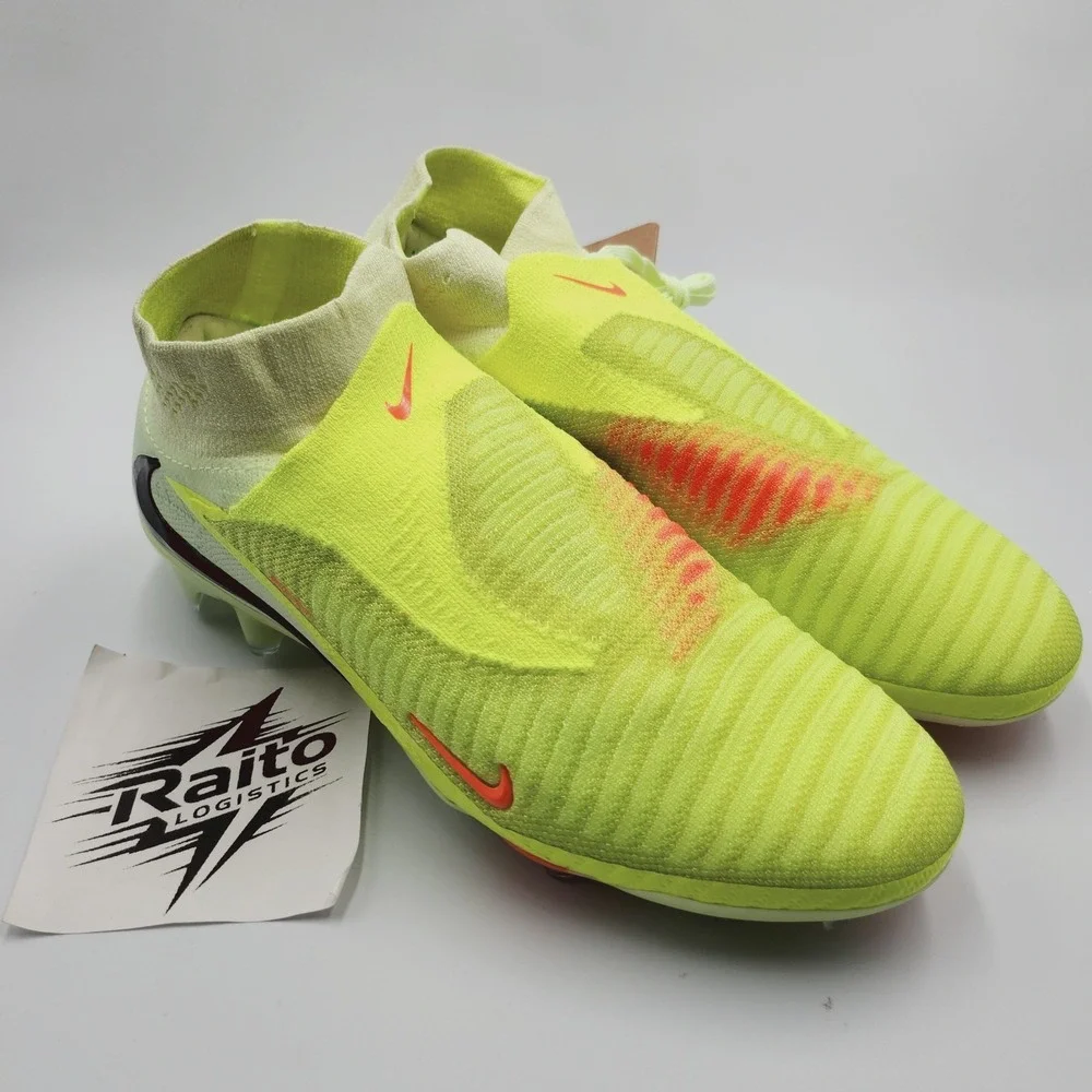 Mens Size 6.5 Nike Cleats Phantom 6 High Elite FG Crimson Limelight HJ2147-800
